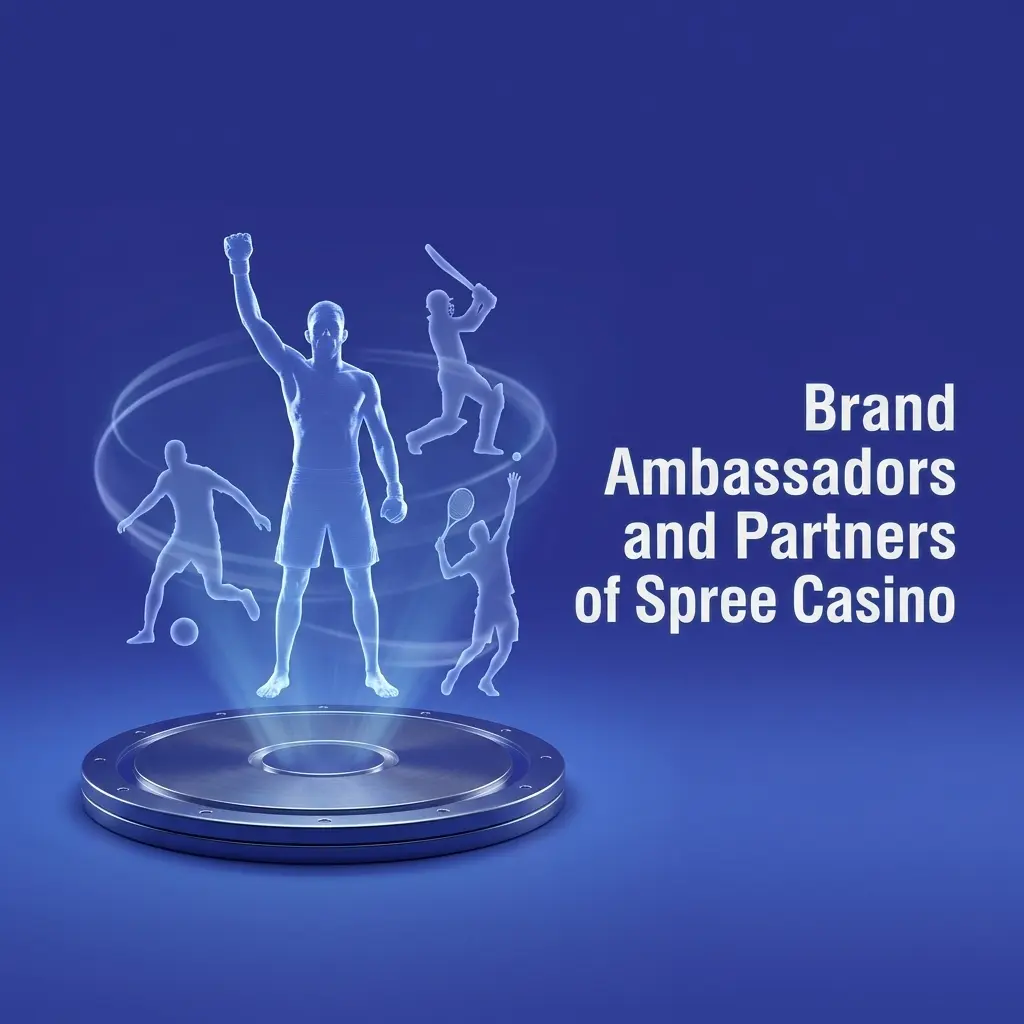 Spree Casino brand ambassadors and partners page with sweepstakes promotional marketing information for US players