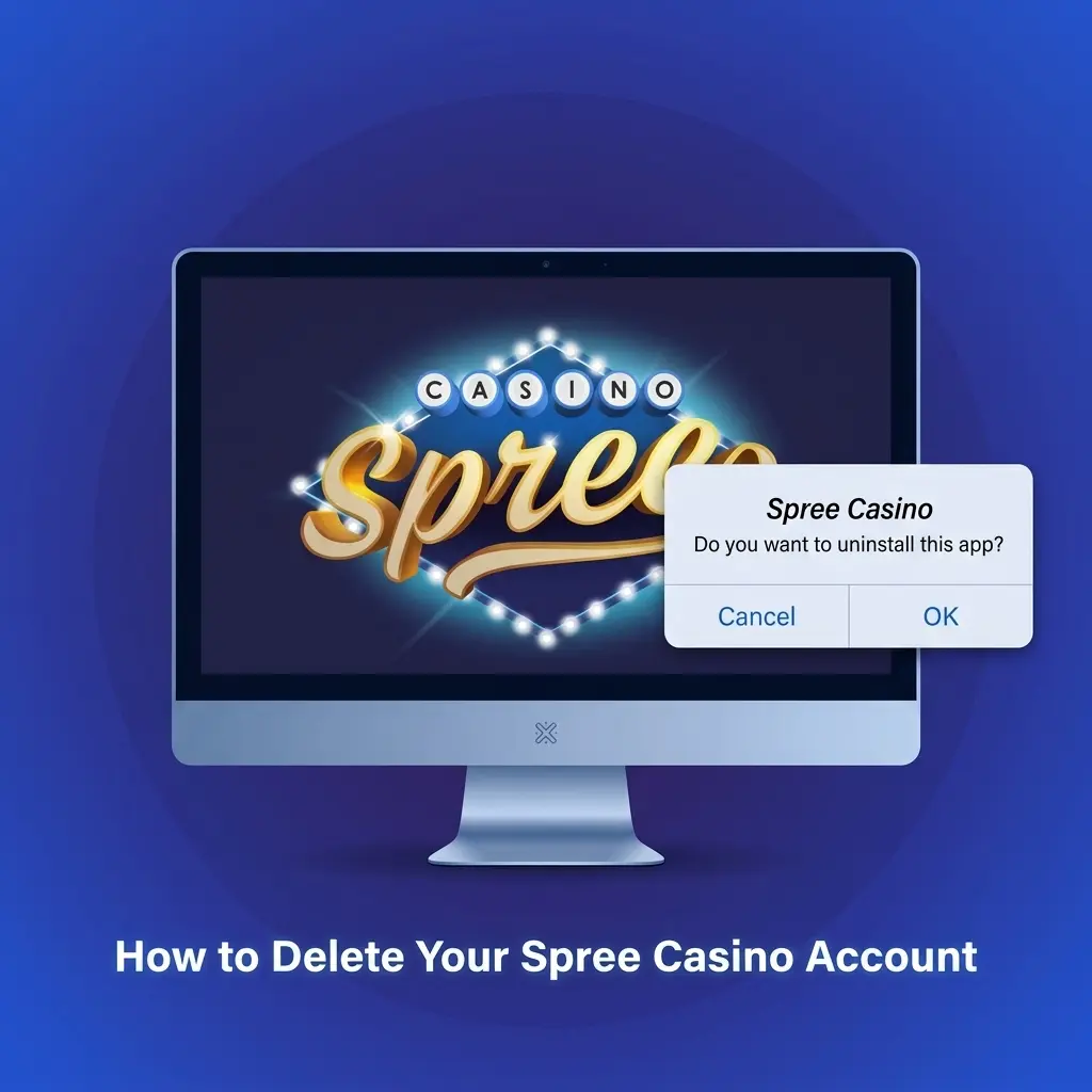Steps to delete a Spree Casino account including logging in, navigating settings, submitting a deletion request, and confirming closure