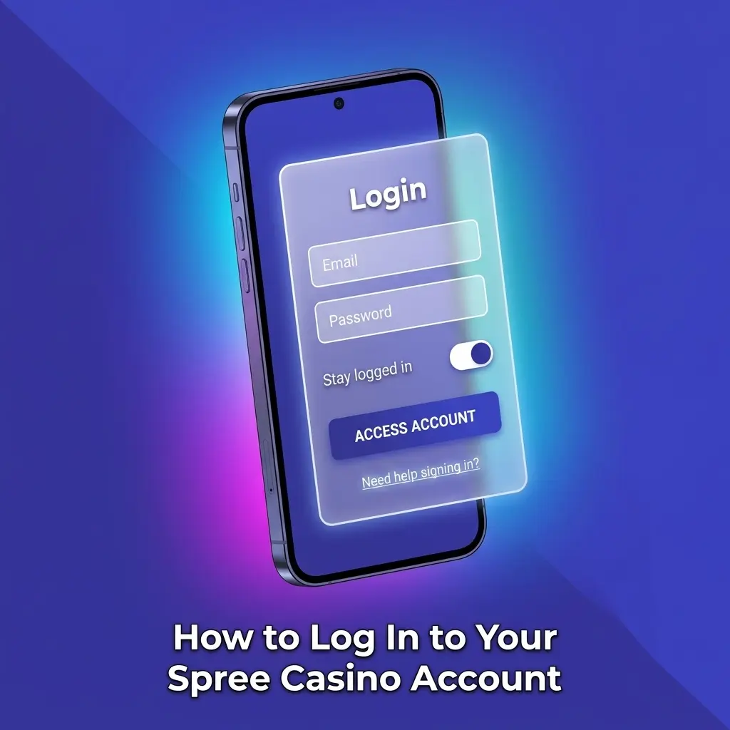 Spree Casino login page on desktop and mobile showing sign-in steps with email, password, and social login options