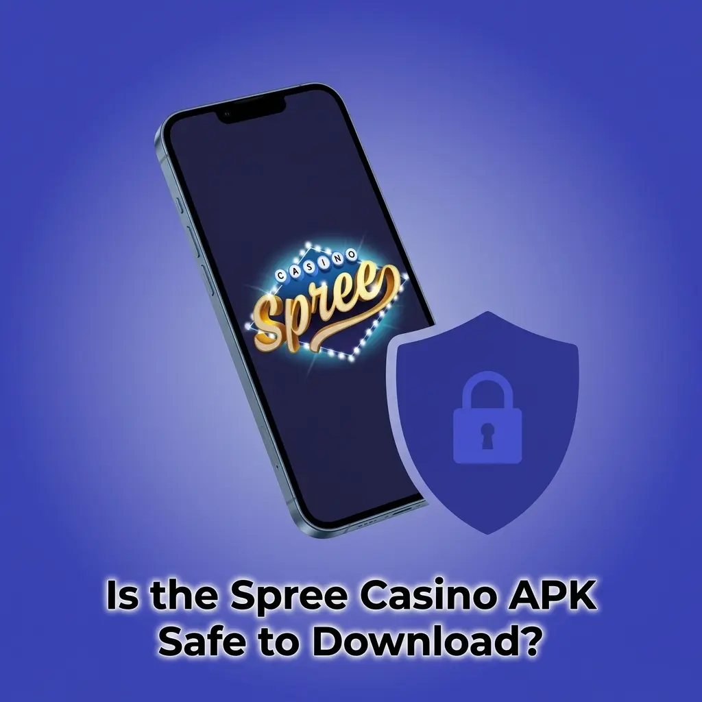 Spree Casino APK download on a secure mobile device with SSL encryption and safety shield icons