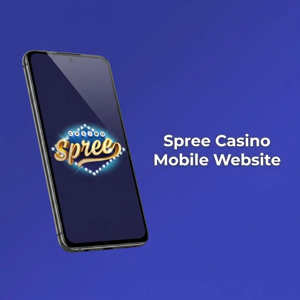 Spree Casino mobile website on smartphone showing optimized browser gameplay with 500+ games, Apple Pay, and Google Pay support