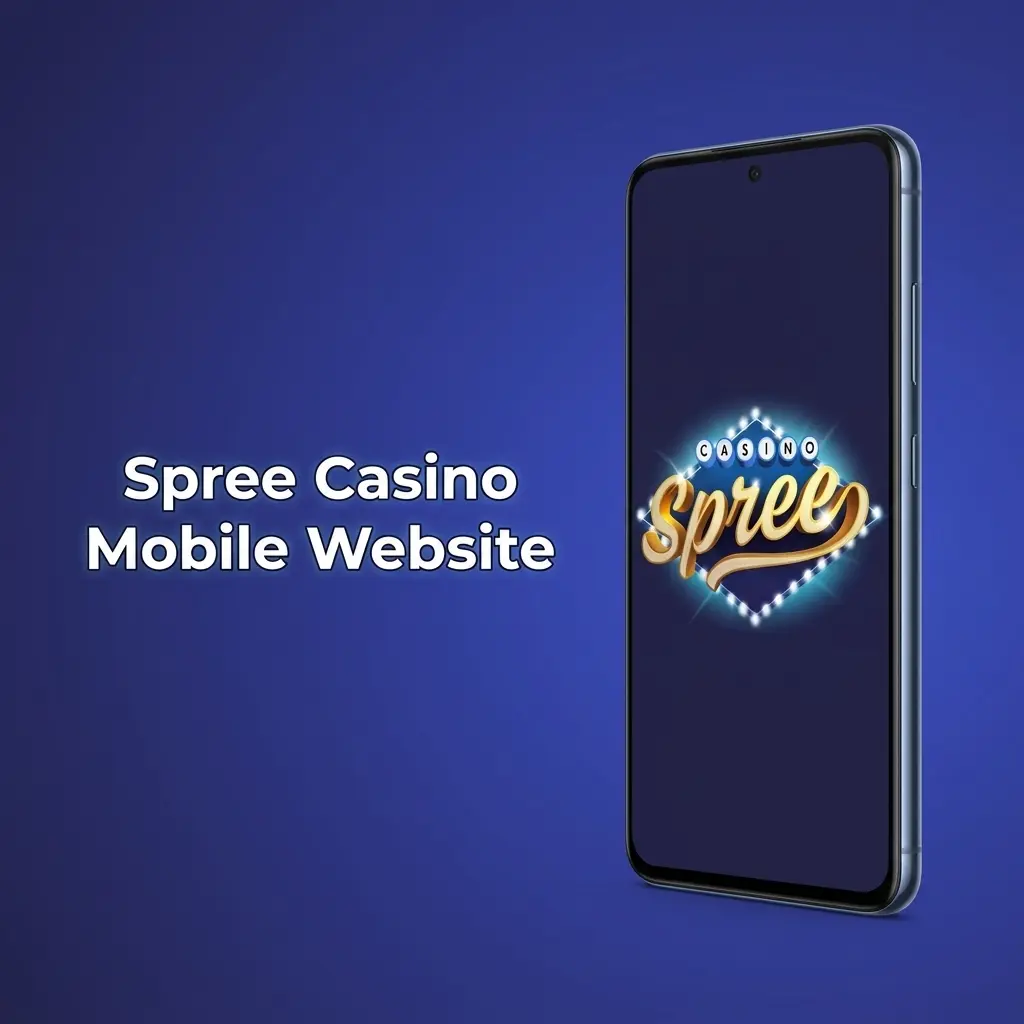Spree Casino mobile website interface displayed on smartphone and tablet browsers with slots, live casino, and sports betting